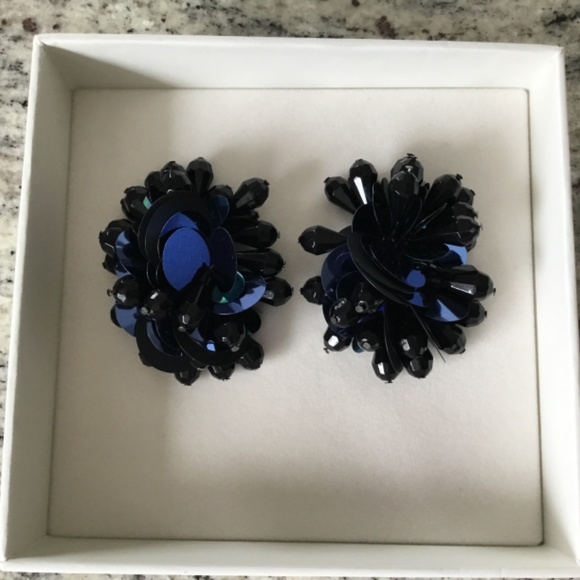 NIB H&M Conscious Sequin Beaded Clip On Earrings - Picture 2 of 3